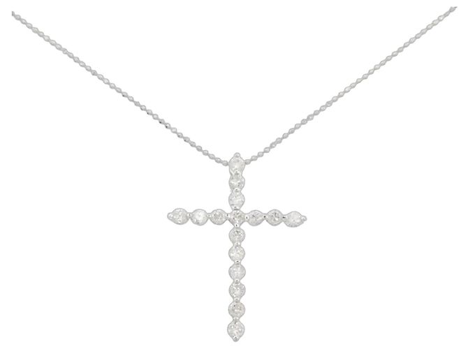Autre Marque Collar de diamantes en oro blanco Au750 Plata
