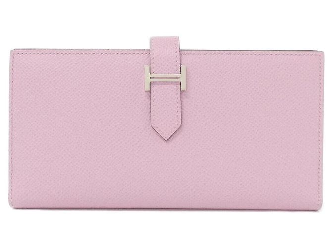 Béarn Hermès Hermes Bearn Soufflet Epsom long wallet Pink