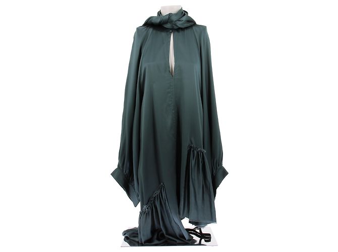 Ann Demeulemeester Robe cape verte