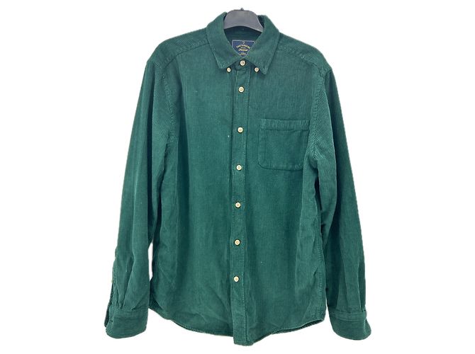 Autre Marque Camicia in velluto a coste verde