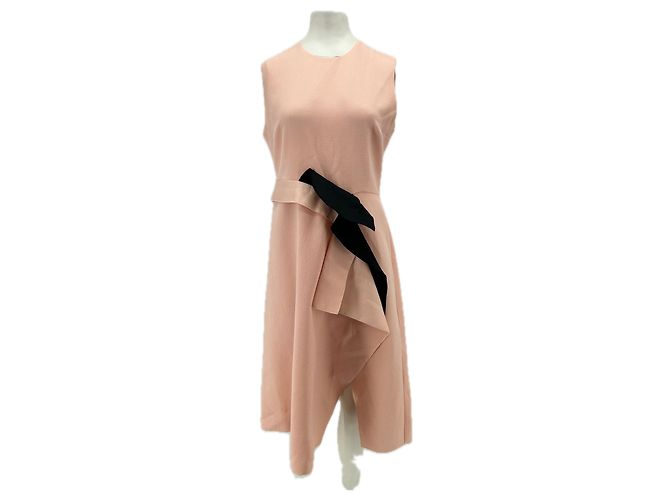 Roksanda Vestido rosa de lã com laço