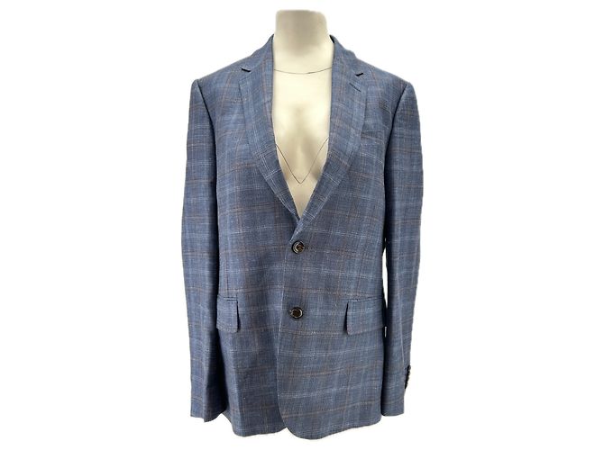 Paul Smith Three Piece Suit Blue Wool Size 40