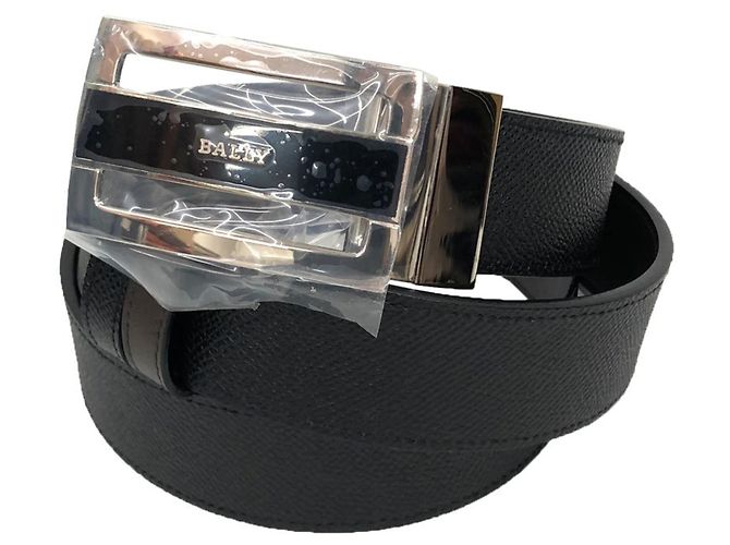 BALLY FABAZIA 35 Reversible Leather Belt Brown Black Silvery