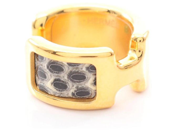 Pendiente Olympe PM de Hermès en oro y negro Dorado