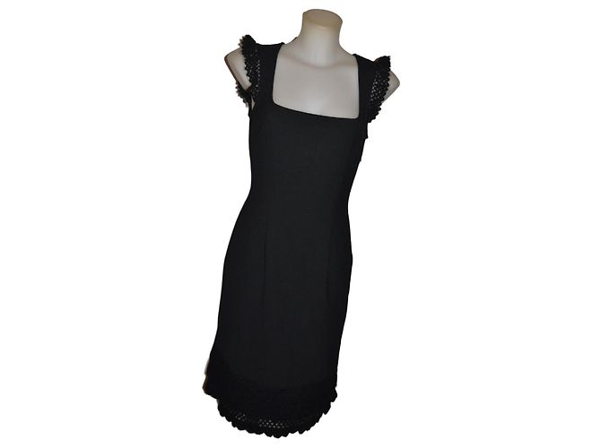 Moschino Jeans Midi Kleid schwarz Wollmischung