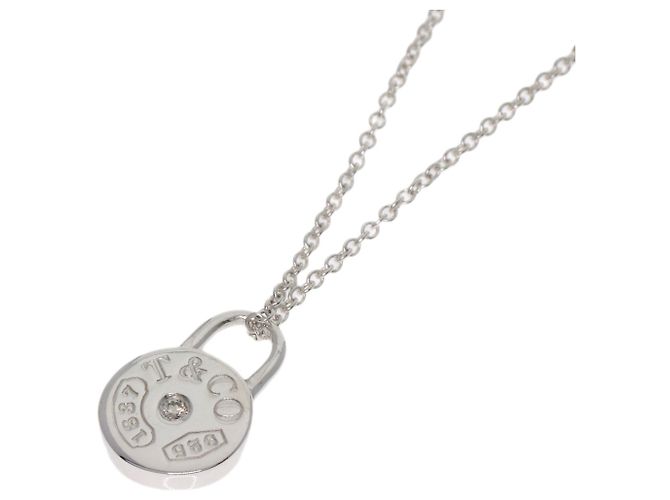 Collana con diamante rotondo Tiffany & Co. 1837 Argento