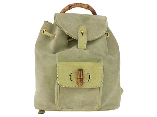 Gucci Gucci bamboo daim mini Vert