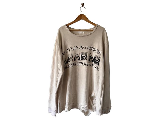 Autre Marque Beige Langarm-T-Shirt für Kinder Riches Déprimés