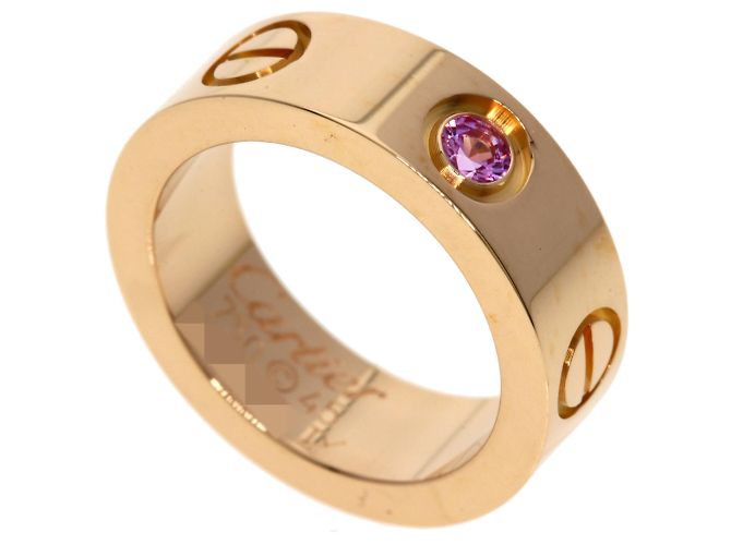 Cartier Love Band Ring mit Rosa Saphir Pink