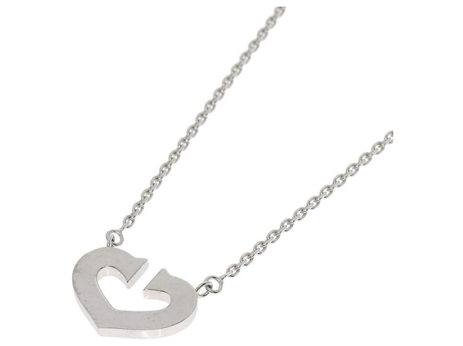 Colar C Heart Cartier em ouro branco 18K