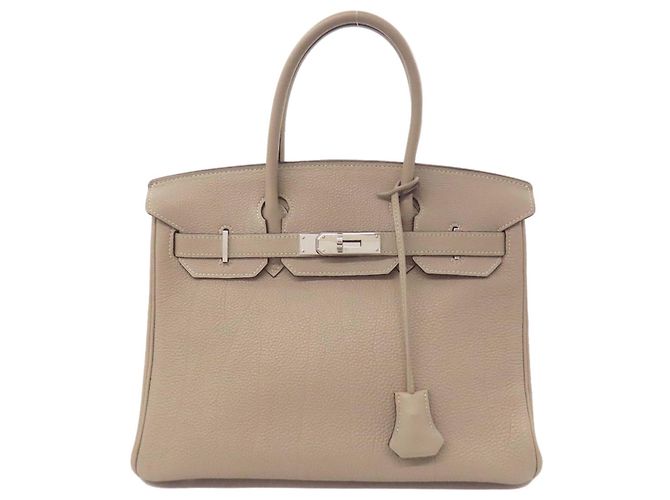 Bolsa Hermès Birkin 30 em couro Togo bege