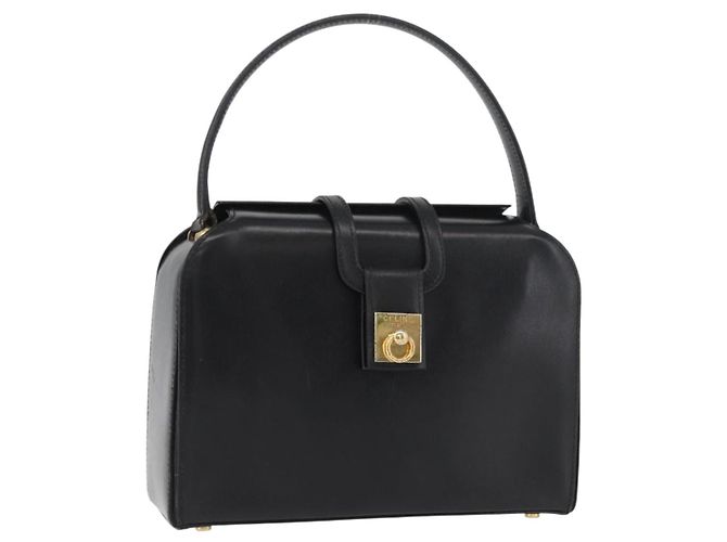 Céline Borsa a mano CELINE in pelle nera e oro Auth ARZ905 Nero D'oro