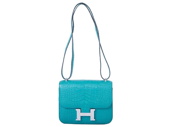 Hermès Constance 18 Turquesa (T9) Cocodrilo Mate – Herrajes de Paladio