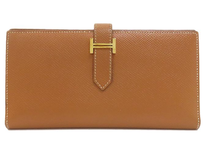 Hermès Hermes Bearn Soufflé Gold Wallet Brown Golden