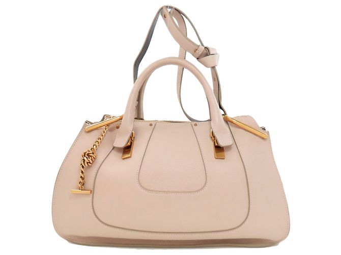 Bolsa de couro Chloé Hayley 2 em 1 Bege
