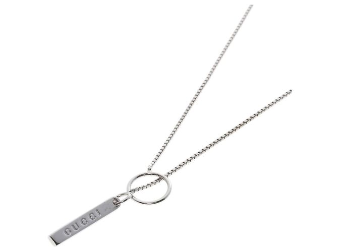 Collar Lariat Gucci en Oro Blanco de 18K