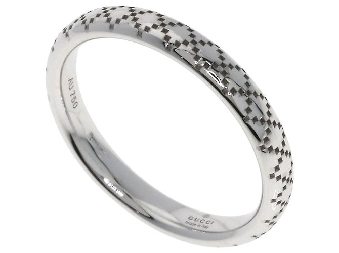 Anillo de banda de oro blanco de 18K Gucci Diamantissima