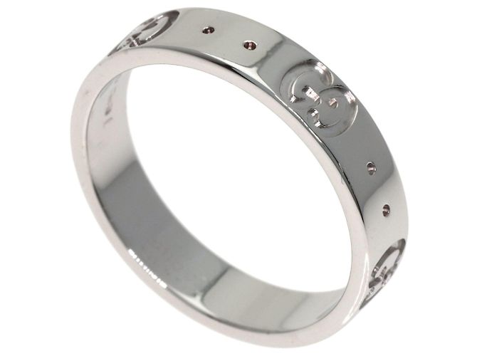 Anillo Band Gucci Icon #10 en oro blanco de 18K