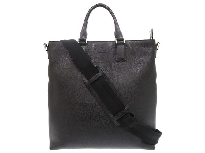 Schwarze Lederhandtasche von Gucci