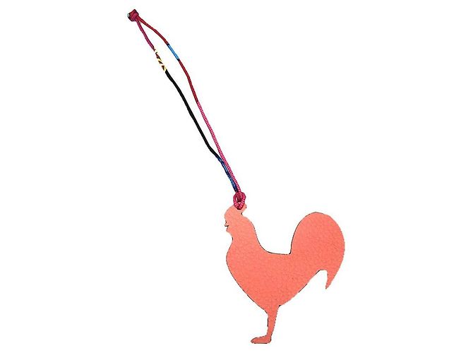 Charm de bolsa Petit H da Hermès Rosa Vermelho 