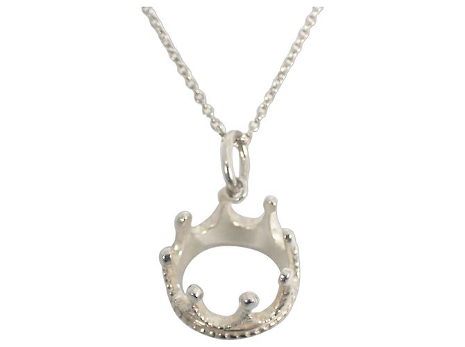 Tiffany & Co. 925 Kronen Charm Anhänger Halskette