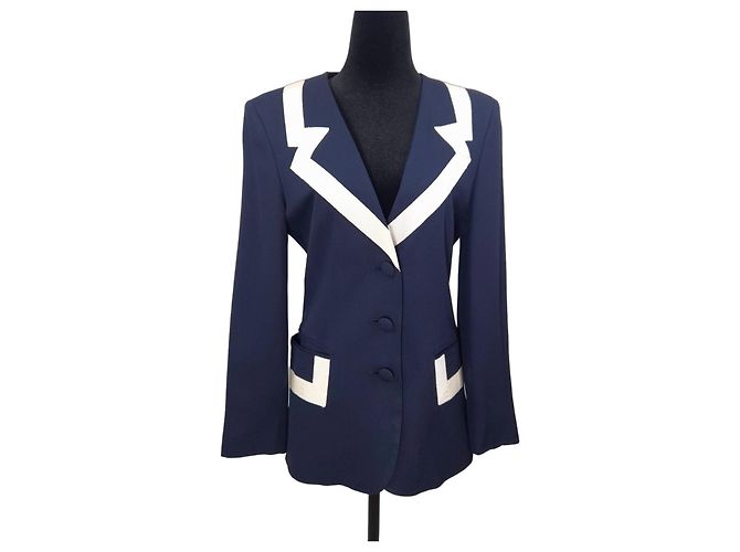 Moschino Cheap and Chic blue blazer 1990s 
