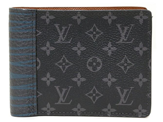 Portafoglio bi-fold Monogram Eclipse Louis Vuitton Nero Blu
