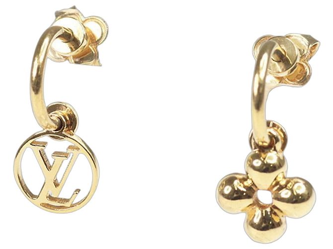 Louis Vuitton Blooming Gold Metallohrringe Golden