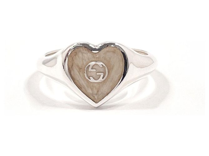 Anello Gucci Heart Interlocking G Argento