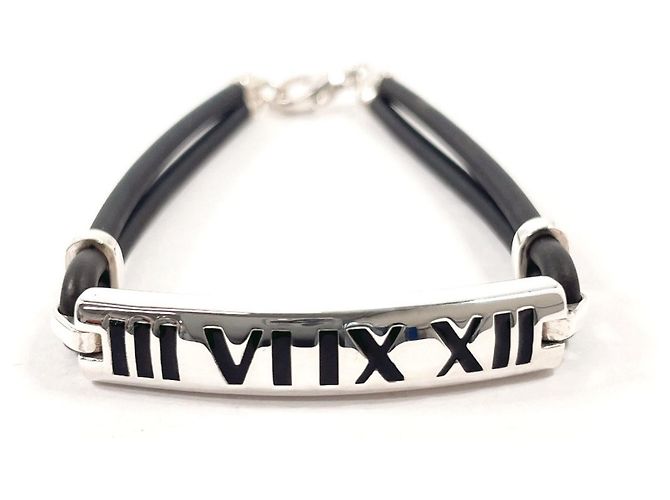 Tiffany & Co Bracciale charm numerico Tiffany Atlas Nero Argento