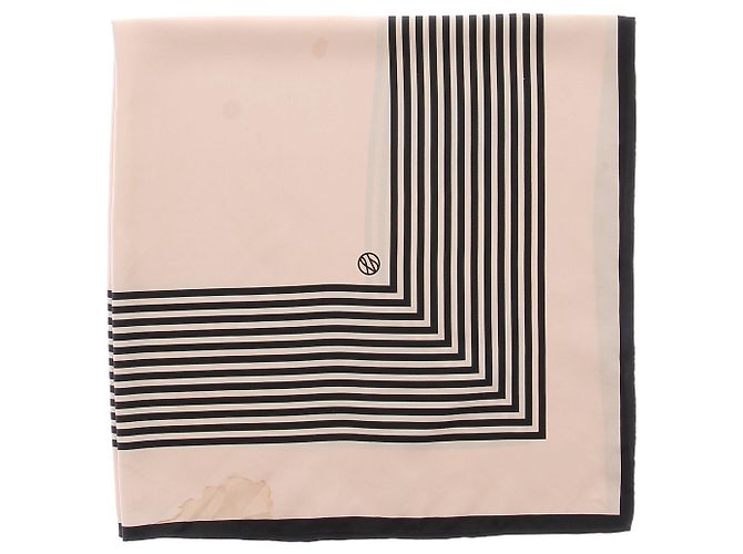 Autre Marque Lenço creme e preto de seda Bege