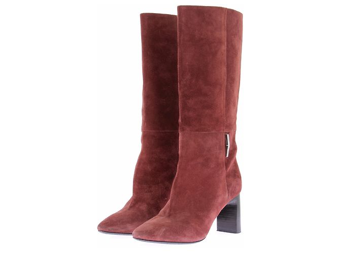 Longchamp Red Suede Boots Size 37