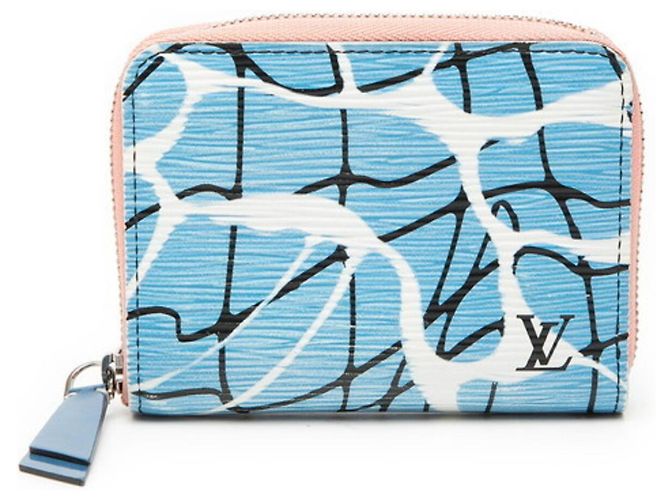 Louis Vuitton Epi Aqua Pattern Zippy Coin Purse Pink Blue