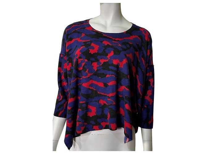 Suéter cropped de lã estampado Sonia Rykiel Multicor
