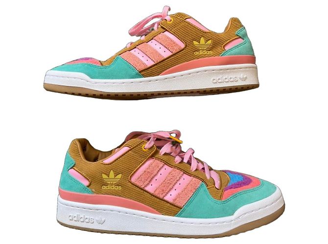 Baskets Adidas The Simpsons Forum Low "Krusty Burger" Marron Rose Bleu Vert Jaune