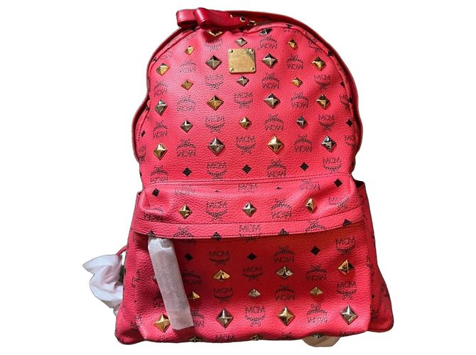 MCM Stark Visetos Backpack Red