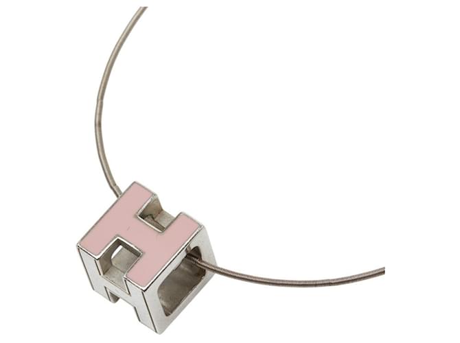 Collier H-Cube Cage d'H d'Hermès Argenté Rose 