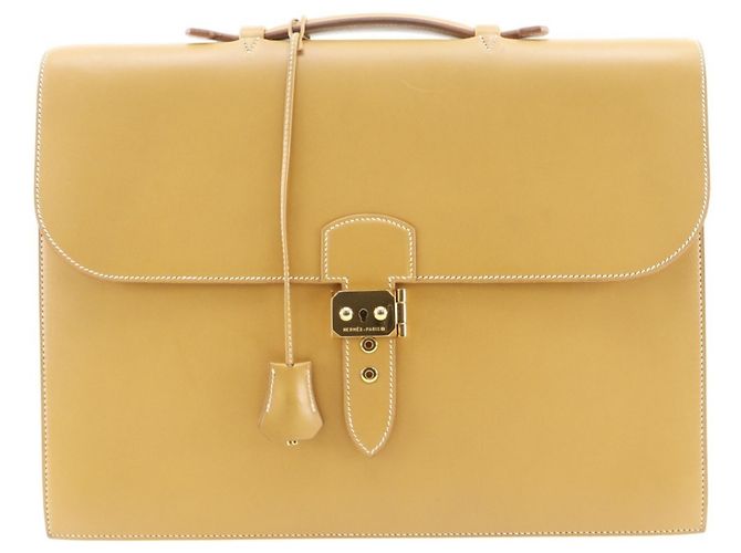 Sac à Depeche 38 de Hermès Marron Jaune