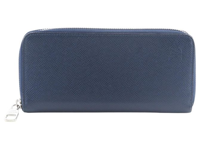 Zippy Louis Vuitton Taiga Long Wallet Blue Navy blue