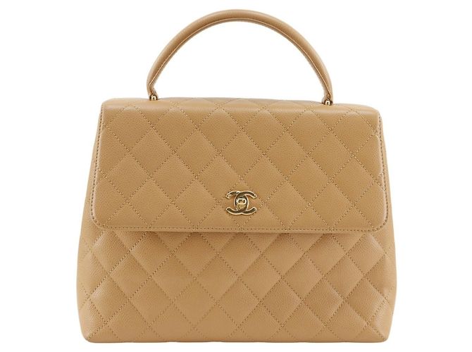 Bolsa de Mão Chanel Matelassé em Bege