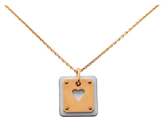Hermès Colar Hermes As de Coeur PM Multicor Dourado 