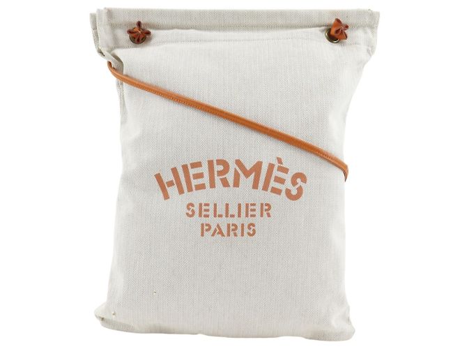 Bolsa de Ombro Alain GM da Hermès Bege Laranja