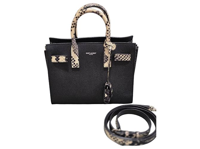 Borsa Saint Laurent Sac de Jour Nera Pelle Serpente Nero Stampa python