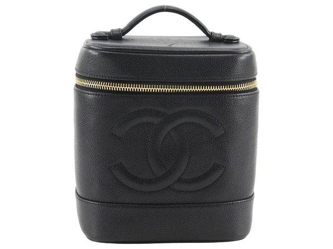 Chanel Coco Mark Vanity Handbag Pouch Black