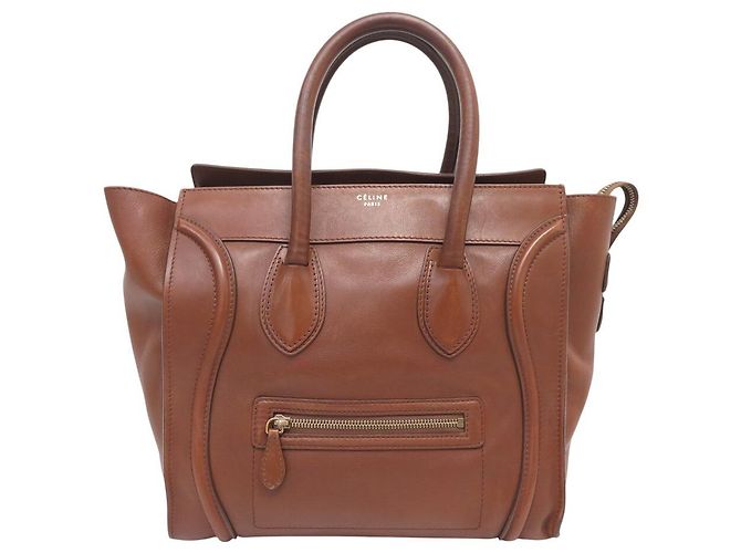 Céline CELINE LUGGAGE MEDIUM BRAUNES LEDER HANDTASCHE