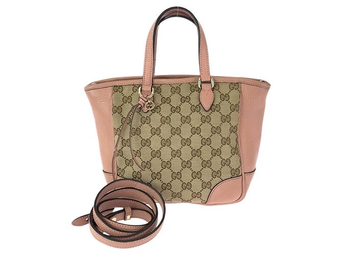 Bolsa tote de couro GG Canvas da Gucci Marrom Bege