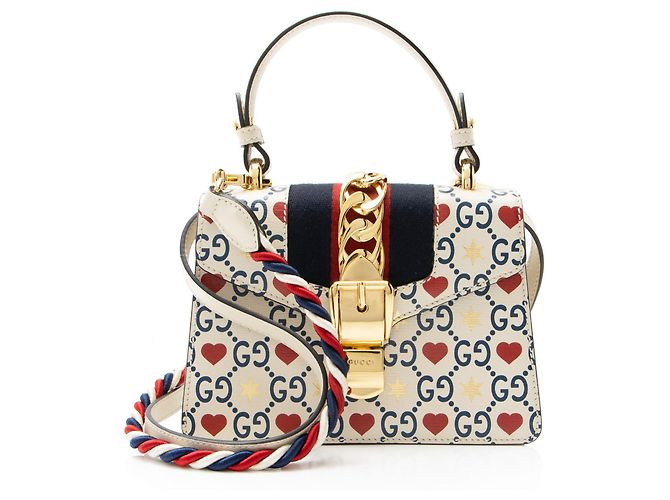 Gucci Leather Valentines Sylvie Mini Top Handle
