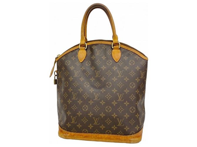 Borsa a mano verticale Lockit Monogram Louis Vuitton Marrone