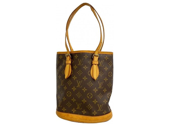 Borsa Tote Bucket PM Monogram Louis Vuitton Marrone