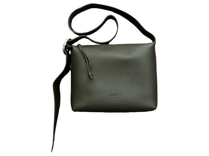 Loewe Loop Shoulder Bag Dark Green Leather